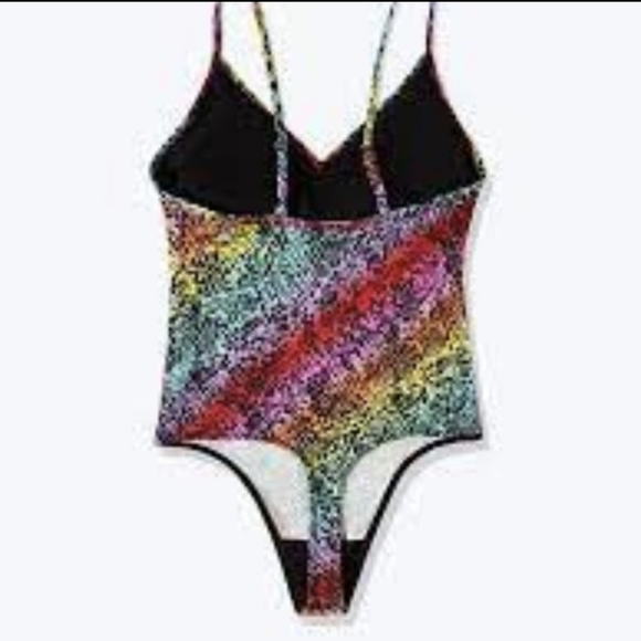 PINK rainbow animal print bodysuit - Picture 3 of 11